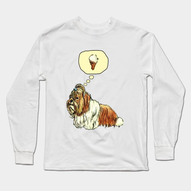 The Shih Tzu and The Ice Cream Long Sleeve T-Shirt by Producer